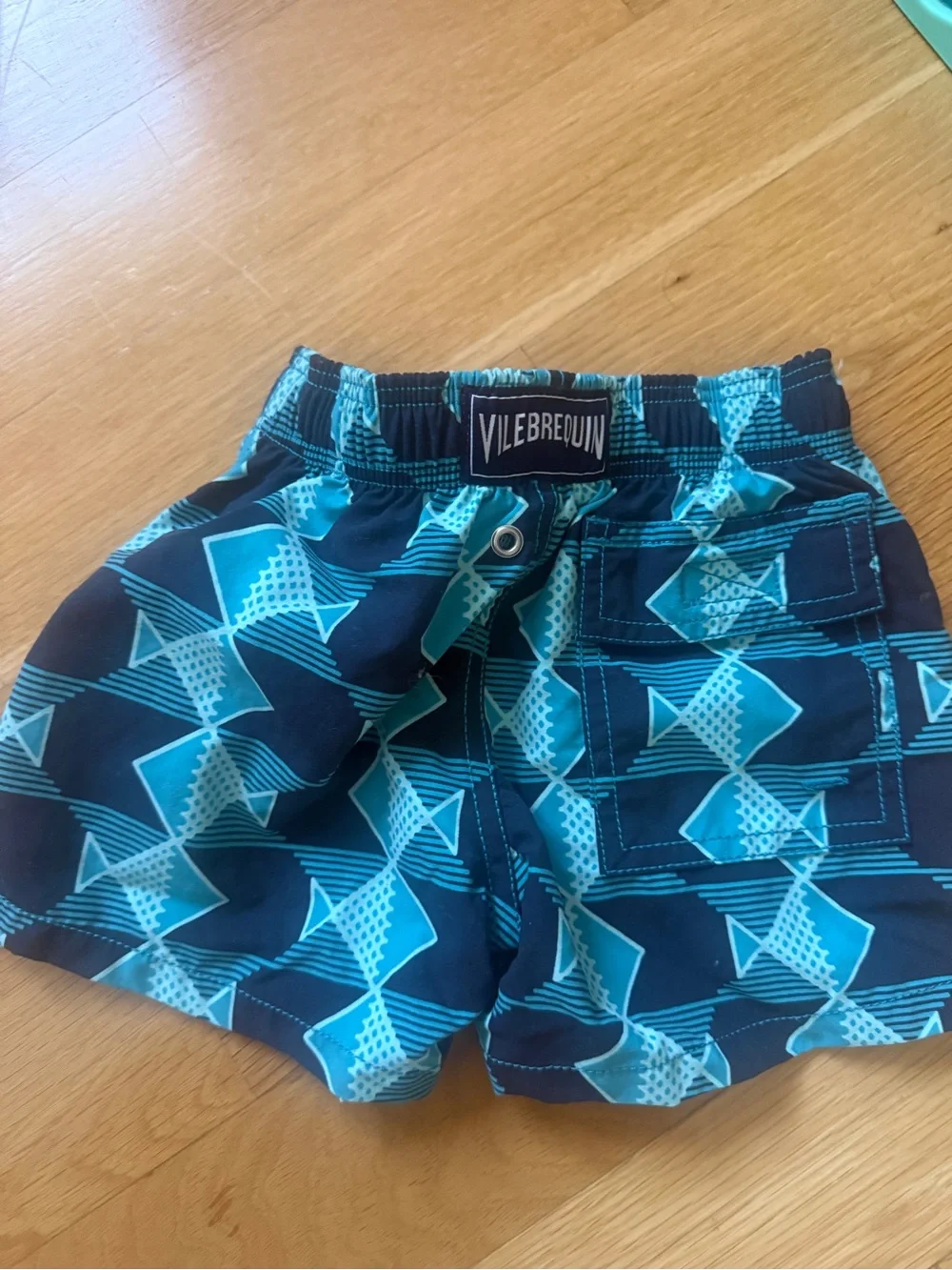Vilebrequin Navy and Teal Floral Kids Swim Trunks
